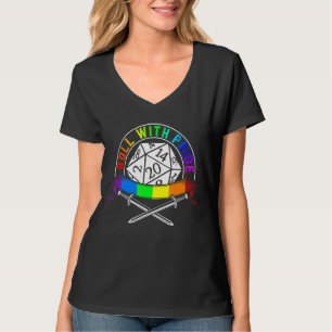 Lgbt Roll With Pride D20 Rpg Tabop Gay And Lesb T-Shirt