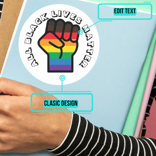 LGBT Schwarzer Stolz auf alle Lebensfragen wichtig Runder Aufkleber