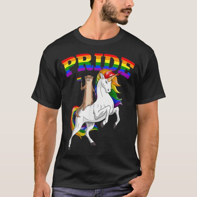 LGBT Sea Otter Unicorn Gay Pride Rainbow LGBTQ Cut T-Shirt (Vorderseite)