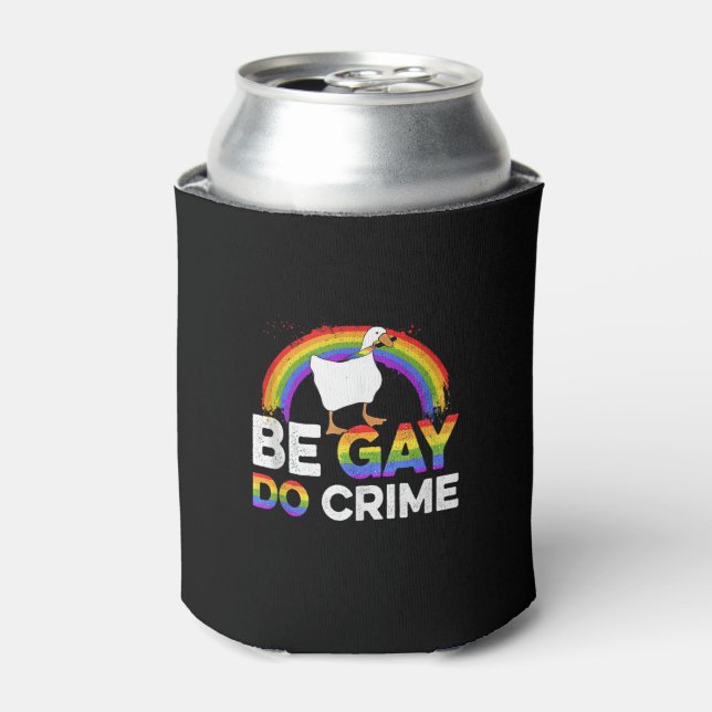 LGBT-Shirt wird "Gay Do Crime" Dosenkühler (Kanne Vorderseite)