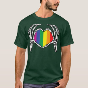 LGBT Skeleton Hand Heart Sign Bones Anzug Funny T-Shirt