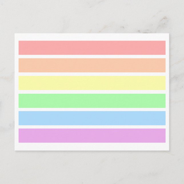 LGBT Soft Light Pastell Gay Pride Rainbow Postcard Postkarte (Vorderseite)