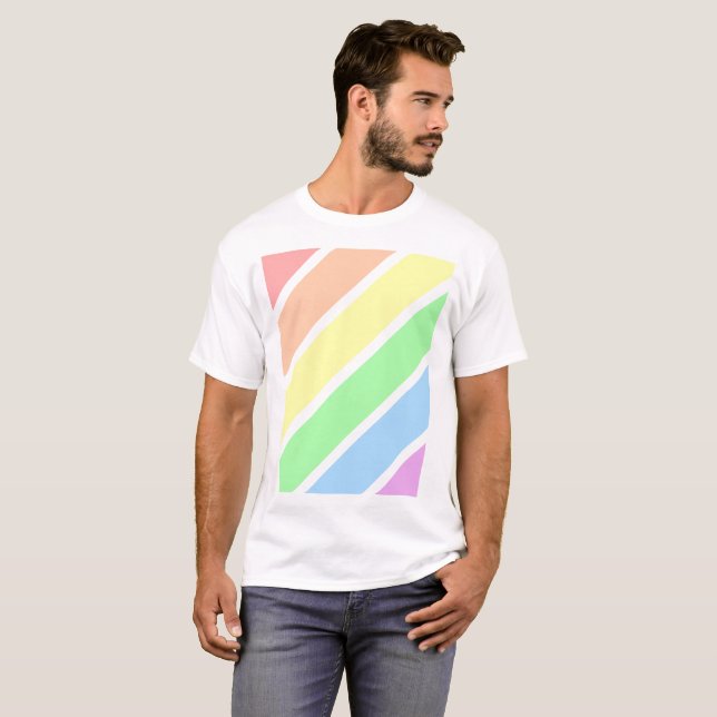 LGBT Soft Pastel Gay Pride Rainbow Colors  T-Shirt (Vorne ganz)