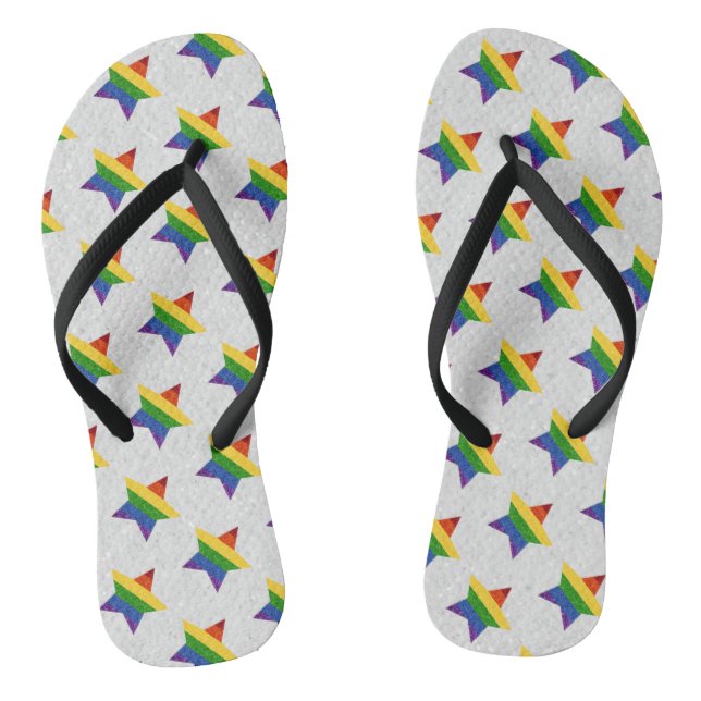LGBT-Star-Glitzer Flip Flops (Fußbett)