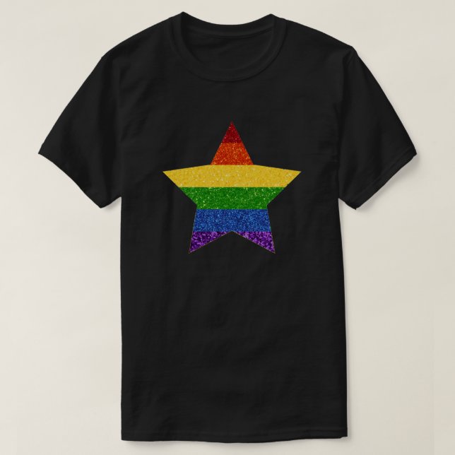 LGBT-Star-Glitzer T-Shirt (Design vorne)
