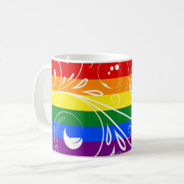 LGBT-Stolperflagge Vintag Blütenblüte Kaffeetasse