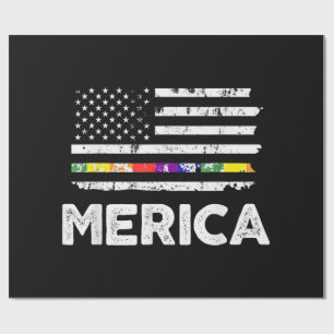 LGBT Stolz Amerikanische Flagge T-Shirt - 4. Juli Geschenkpapier
