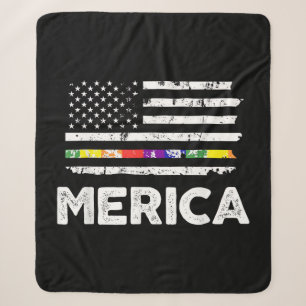 LGBT Stolz Amerikanische Flagge T-Shirt - 4. Juli Sherpadecke