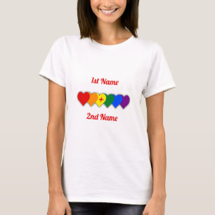 LGBT-Stolz-Design mit Herzen/ein Paar T-Shirt