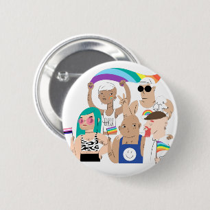 LGBT+Stolz. GAY Liebe. Regenbogenflagge. Button