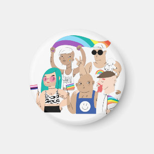 LGBT+Stolz. GAY Liebe. Regenbogenflagge. Magnet