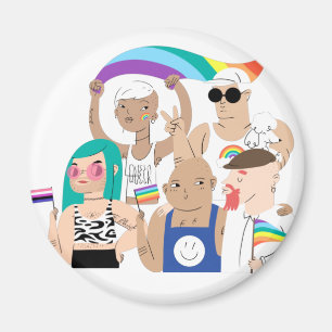 LGBT+Stolz. GAY Liebe. Regenbogenflagge. Magnet