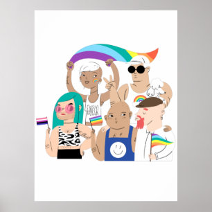 LGBT+Stolz. GAY Liebe. Regenbogenflagge. Poster