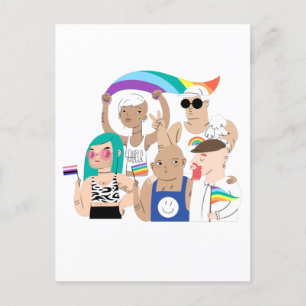 LGBT+Stolz. GAY Liebe. Regenbogenflagge. Poster Postkarte