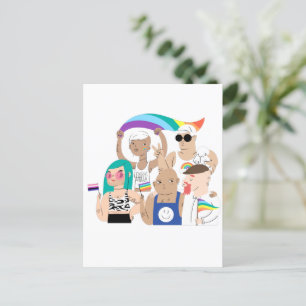LGBT+Stolz. GAY Liebe. Regenbogenflagge. Postkarte