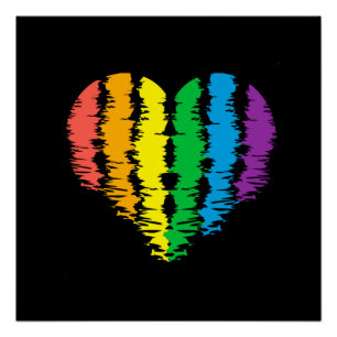 LGBT+Stolz. Herz Regenbogen. Akrylprint Poster