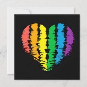 LGBT+Stolz. Herz Regenbogen. Karte