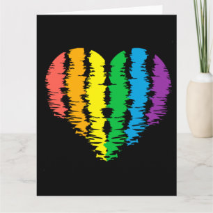 LGBT+Stolz. Herz Regenbogen. Karte