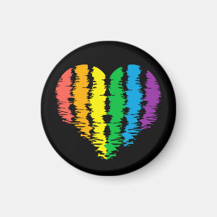 LGBT+Stolz. Herz Regenbogen. Magnet
