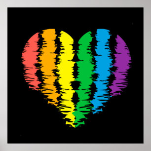 LGBT+Stolz. Herz Regenbogen. Poster