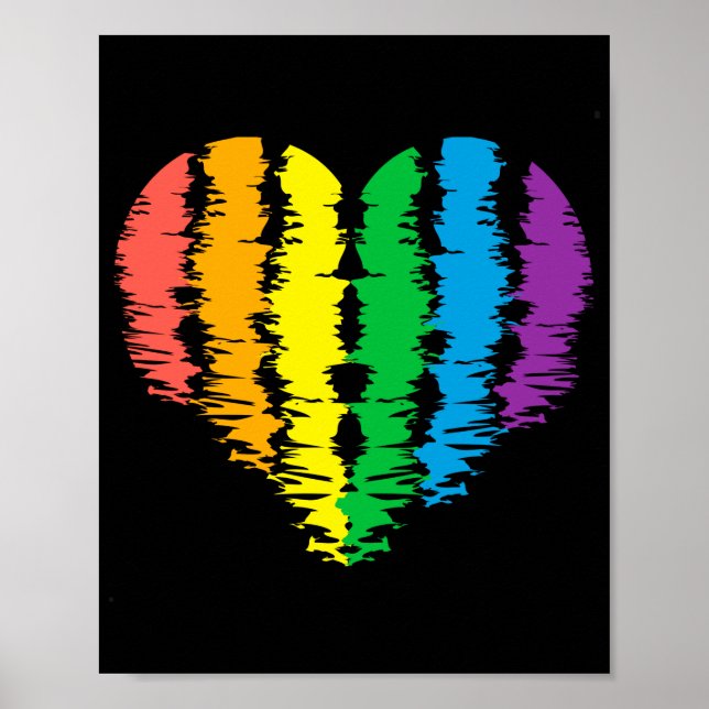 LGBT+Stolz. Herz Regenbogen. Poster (Vorne)