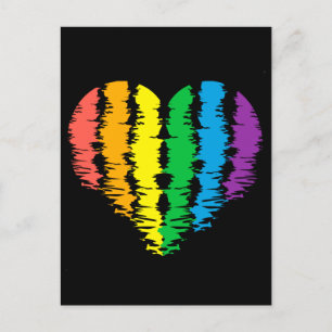 LGBT+Stolz. Herz Regenbogen.    Postkarte