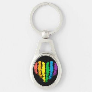 LGBT+Stolz. Herz Regenbogen. Schlüsselanhänger