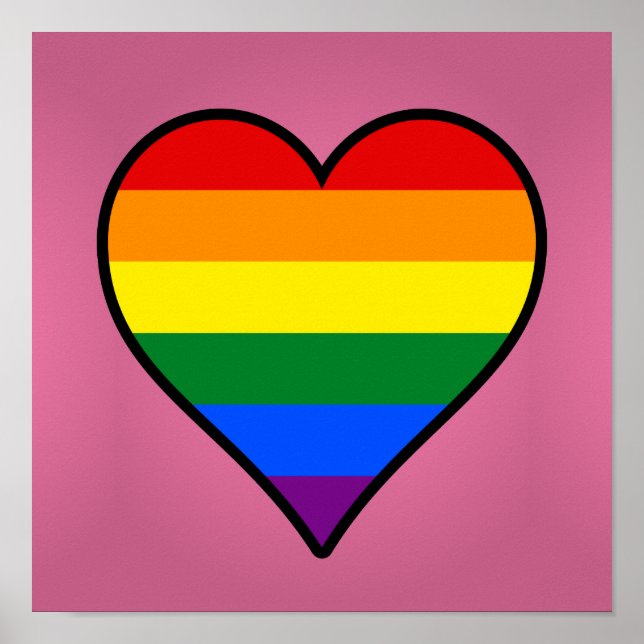 LGBT-Stolz-Herzposter Poster (Vorne)