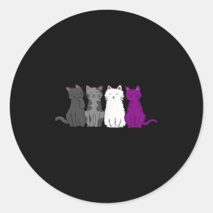Lgbt-Stolz-Katze Tier Ace-Flagge Aualität Demiual Runder Aufkleber