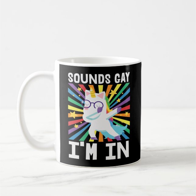 LGBT Stolz Klingt schwul Ich bin in Regenbogenunic Kaffeetasse (Links)