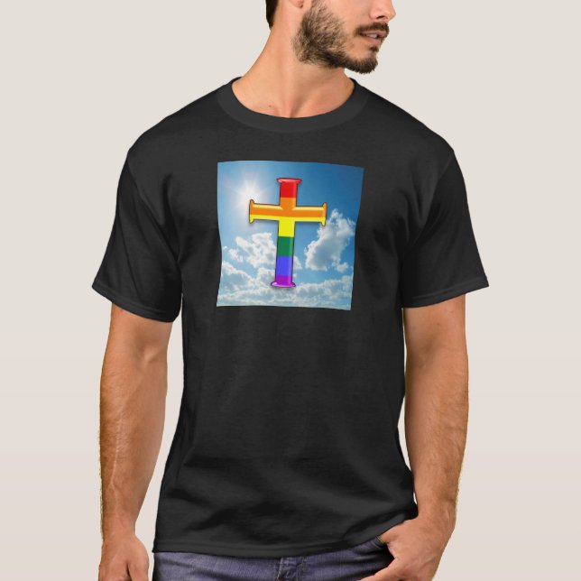 LGBT Stolz-Kreuz T-Shirt (Vorderseite)