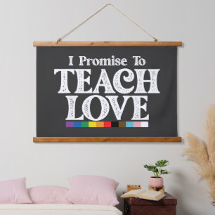 LGBT-Stolz Lehrer Ich verspreche Liebe Gay zu unte Wandteppich Mit Holzrahmen