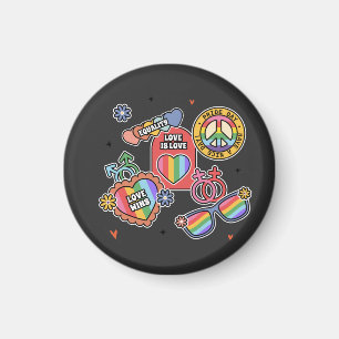LGBT+Stolz. Liebe ist Liebe, Gleichheit, Pride Day Magnet