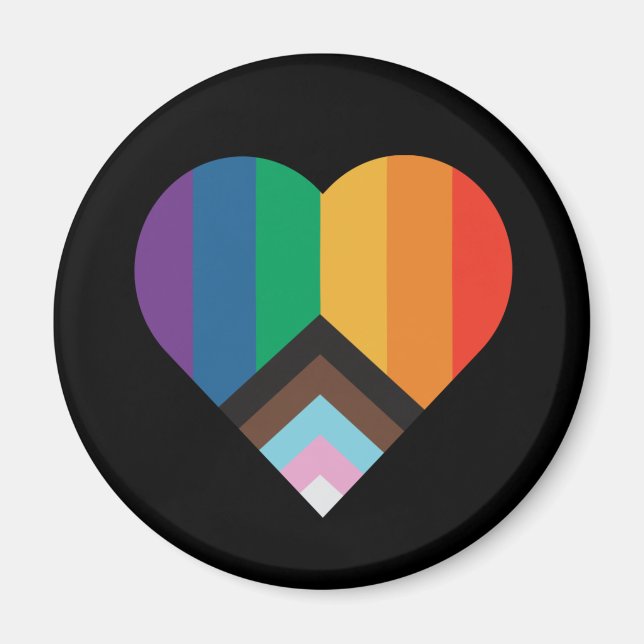 LGBT+Stolz Liebe. Rainbow-     FlagButton Magnet (Vorne)