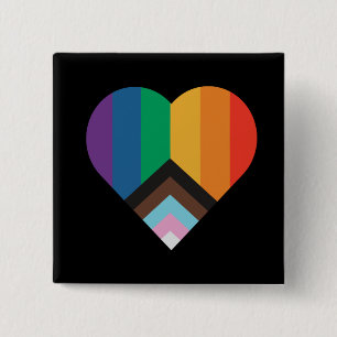 LGBT+Stolz Liebe. Regenbogenflagge Button