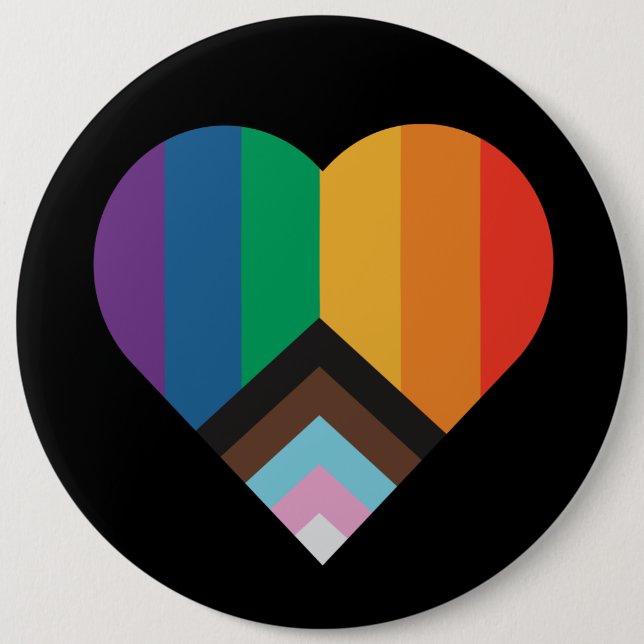 LGBT+Stolz Liebe. Regenbogenflagge Button (Vorderseite)