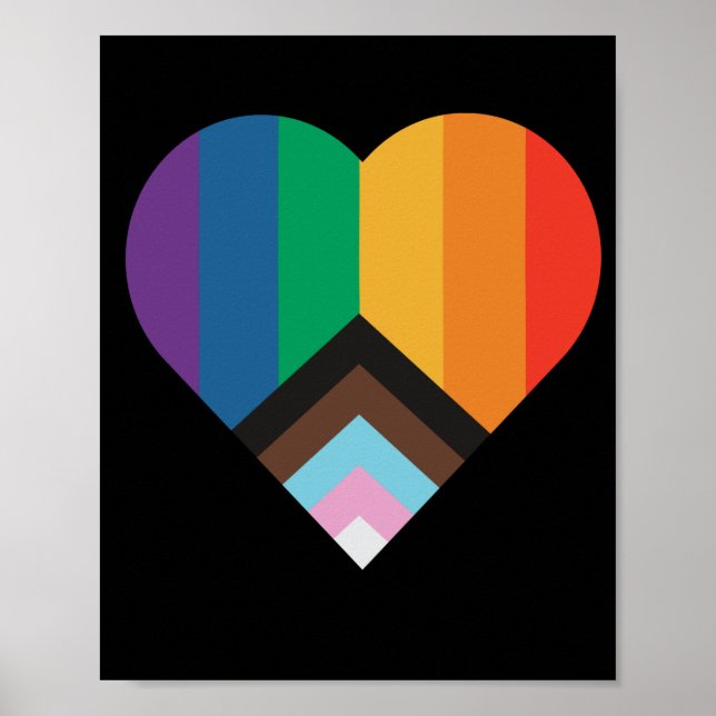 LGBT+Stolz Liebe. Regenbogenflagge Poster (Vorne)