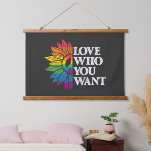 LGBT Stolz Liebe Wen Du Willst Schwul Lesbisch Wandteppich Mit Holzrahmen