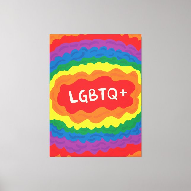 LGBT+Stolz. que, Regenbogenfarbe. Leinwanddruck (Vorderseite)