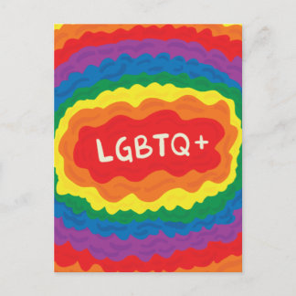 LGBT+Stolz. que, Regenbogenfarbe. Postkarte