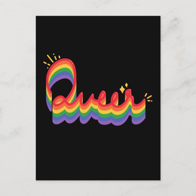 LGBT+ Stolz. Quee Liebe. Postkarte (Vorderseite)