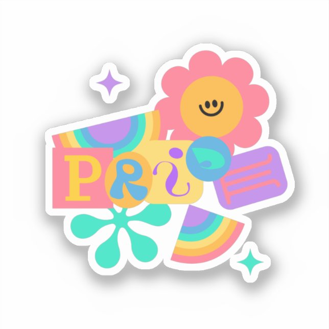 LGBT+Stolz. Rainbow-Liebe. Sonnenblumen-Liebe. Aufkleber (Vorderseite)