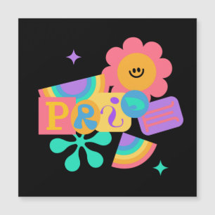 LGBT+Stolz. Rainbow-Liebe. Sonnenblumen-Liebe. Aut Magnetkarte