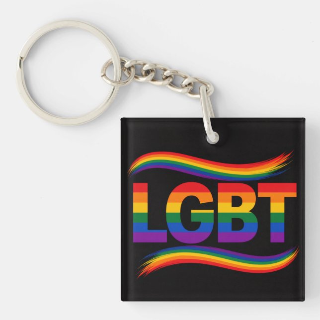 LGBT-Stolz-Regenbogen-Design Schlüsselanhänger (Vorderseite)