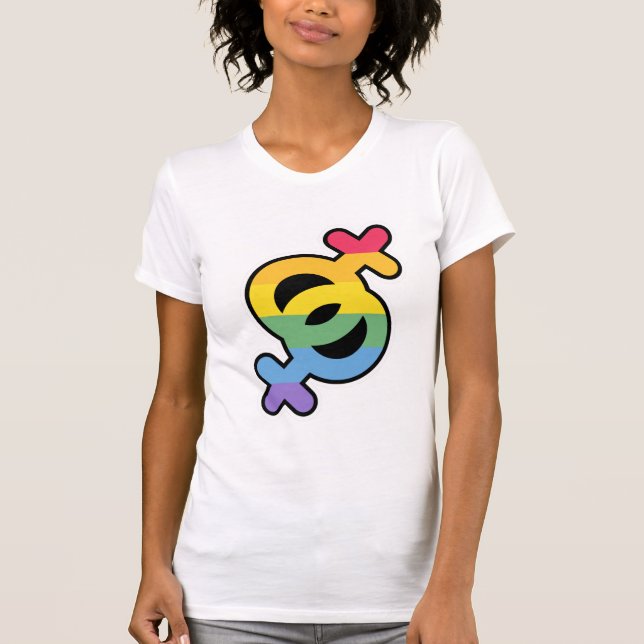 LGBT+Stolz. Regenbogen. T-Shirt (Vorderseite)