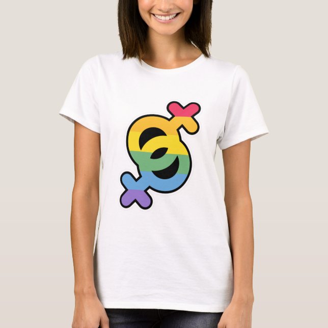 LGBT+Stolz. Regenbogen. T-Shirt (Vorderseite)