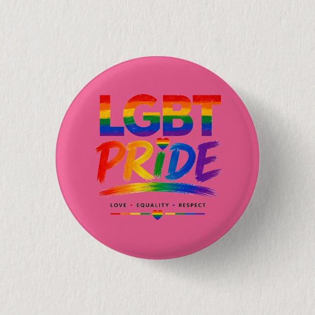 LGBT-Stolz-Regenbogen-Typografie Button (Vorderseite)