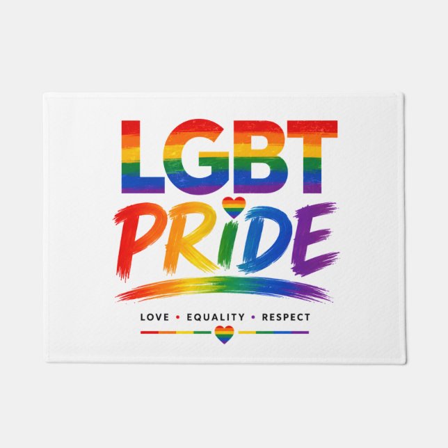 LGBT-Stolz-Regenbogen-Typografie Fußmatte (Vorderseite)