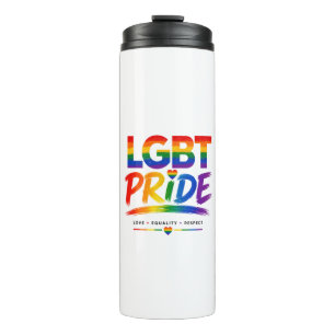 LGBT-Stolz-Regenbogen-Typografie Thermosbecher