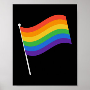 LGBT+Stolz. Regenbogenflagge Poster